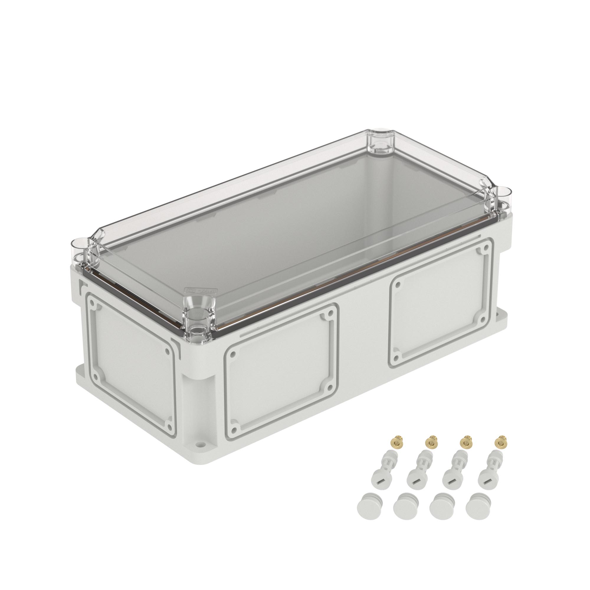 DKC Корпус RAM box без МП 400х200х160 мм, с фланцами, прозрачная крышка  высотой 35 мм, IP66/IP67 фото