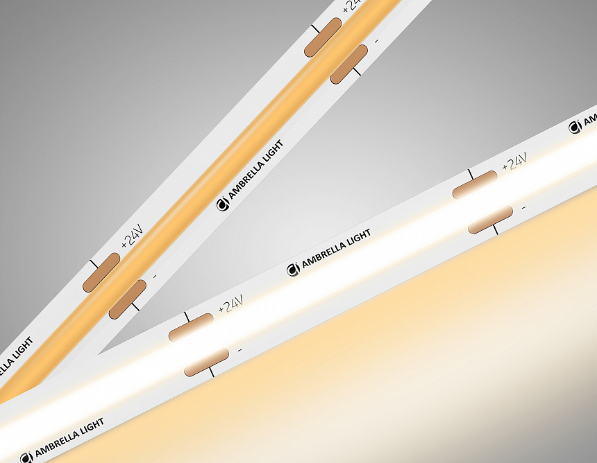 Ambrella Светодиодная лента GS4751 COB 528Led/14W m/ 24V IP20 3000K/ 5m*10mm*2mm кратность резки 45.45mm (2 конт.) фото