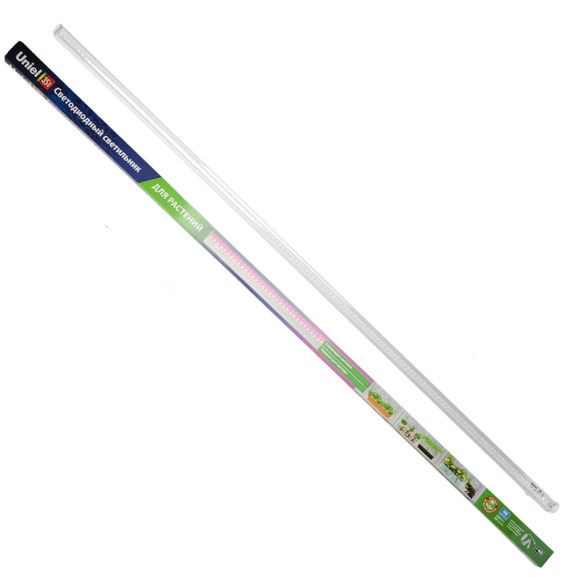 ULI-P21-35W/SPSB IP40 WHITE Светильник для растений светодиодный линейный, 1150мм, выкл. на корпусе. Спектр для рассады и цветения. TM Uniel фото