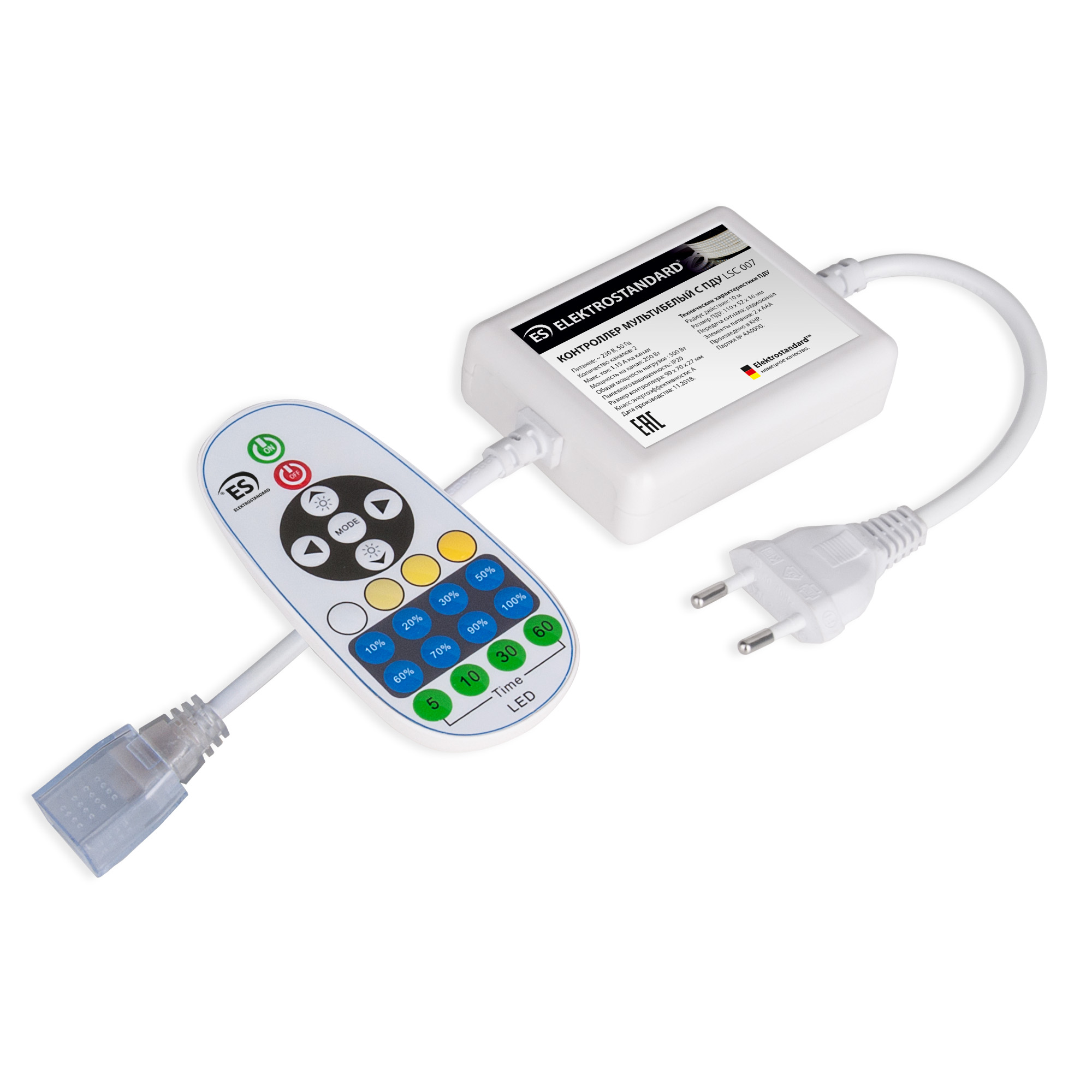 Elektrostandard LSC 007/ Контроллер для ленты Premium мультибелый 220V 500W IP20 с радио пультом фото