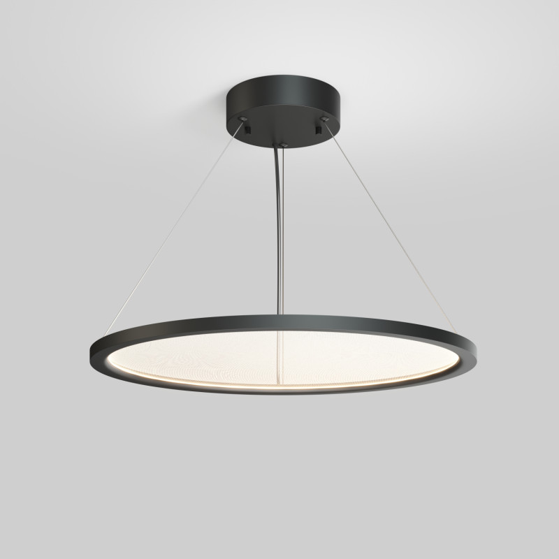 Denkirs DK6617-BK Подвесной светильник горизонтальный VEIL, 35 Вт, Ø600×В1500 мм, LED 2700-6000K, IP20, пульт Д/У фото