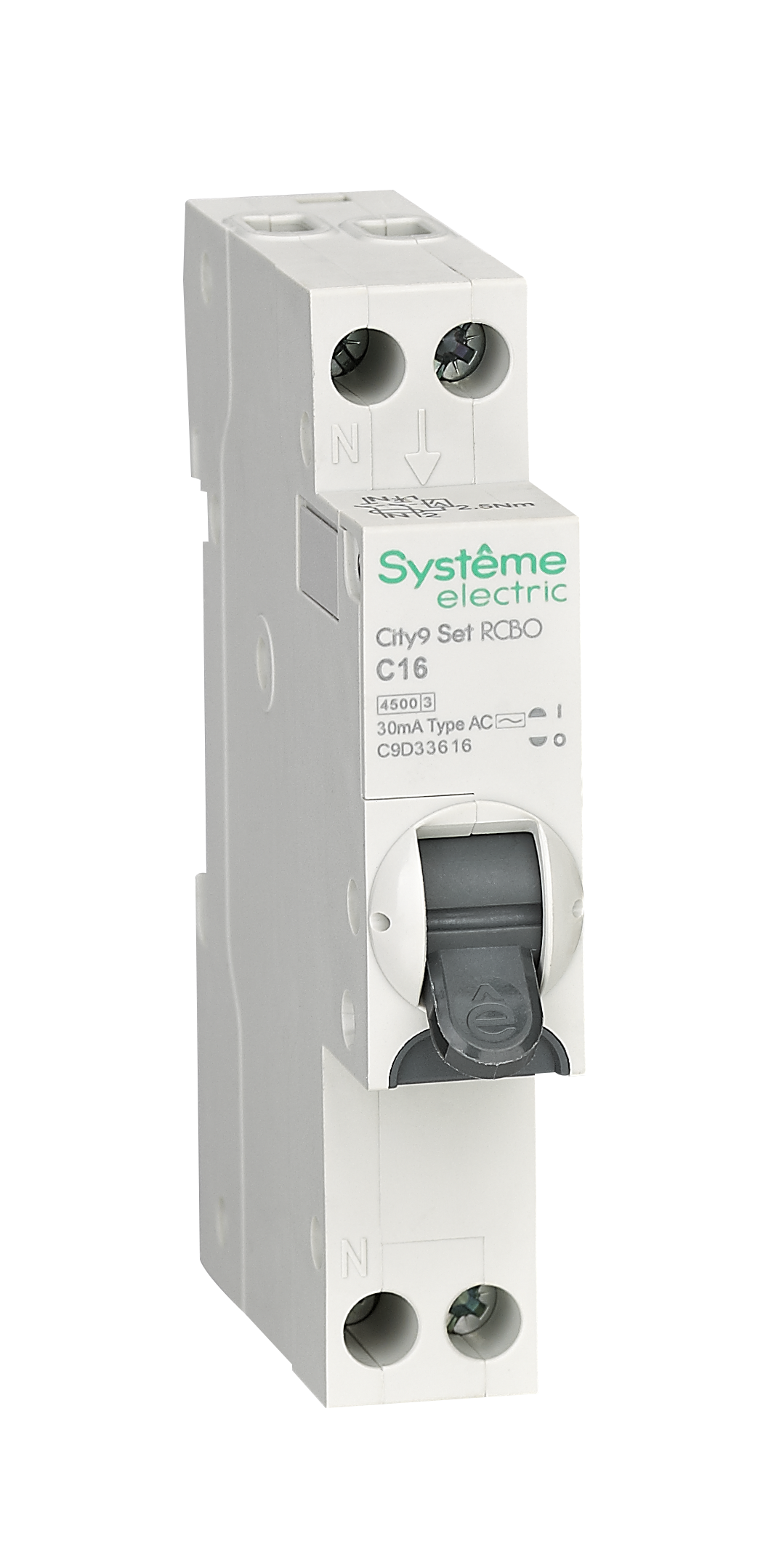 Systeme Electric City9 АВДТ 1П+Н C16 4500A 30мА AC 18мм фото