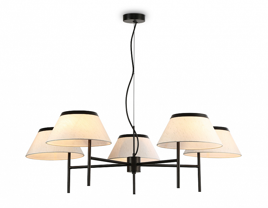 Ambrella Светильник подвесной LH72453/5  BK/WH черный/белый Е14/5 max 40W D1000*290-1080 фото