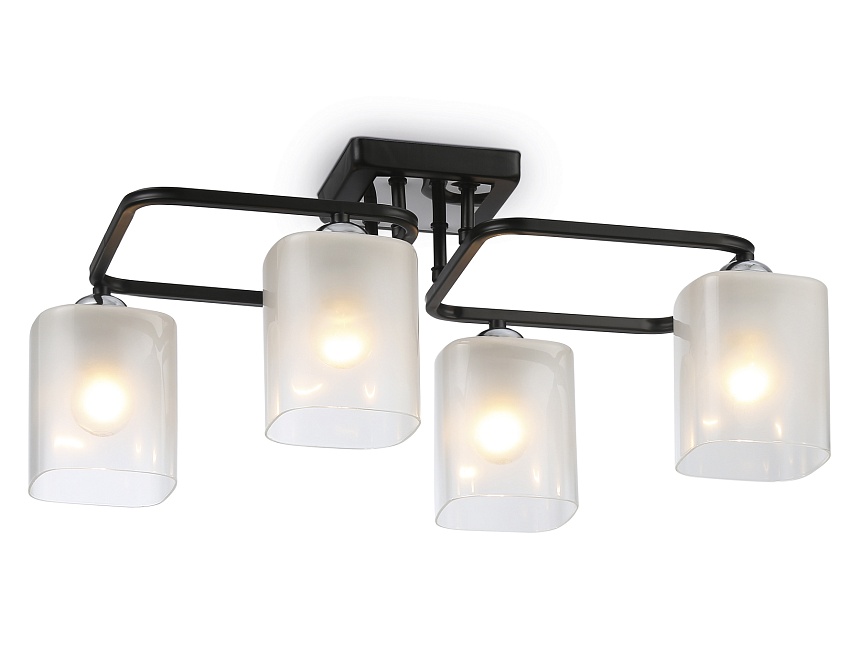 Ambrella Светильник потолочный TR303222/4 BK/CH/FR черный/хром/белый матовый E27*4 max 60W 530*290*220 фото