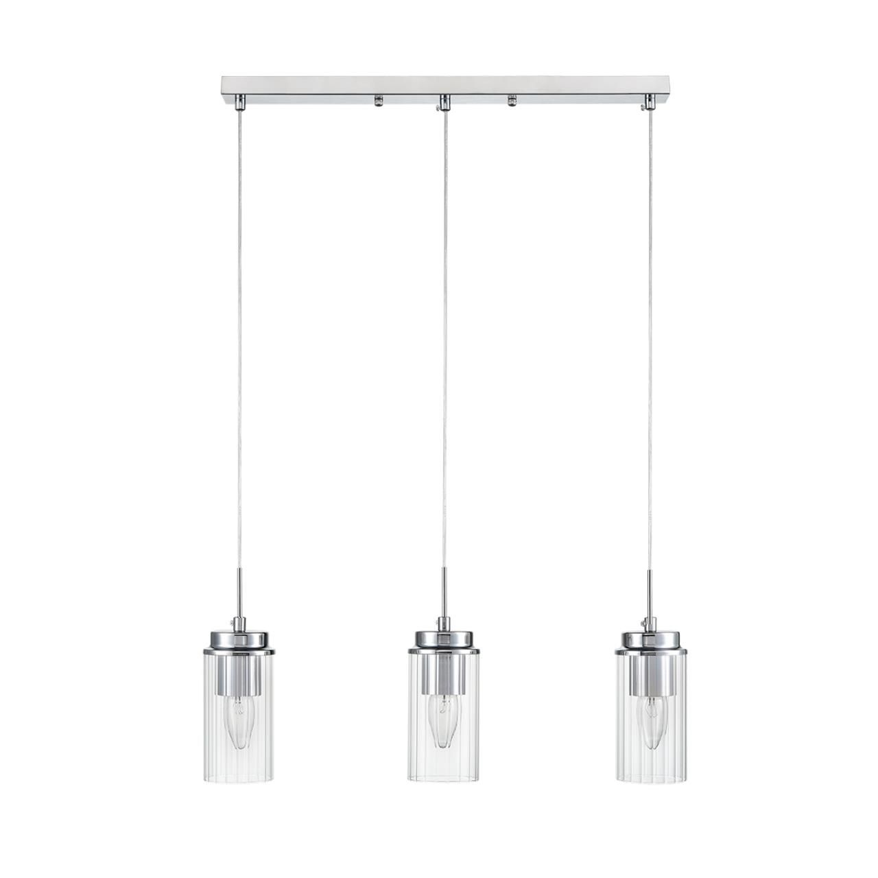 Lumion 8102/3A COMFI LN25 хром/прозрачный металл/металл Подвес Е14 3*40W 220V ISHA фото