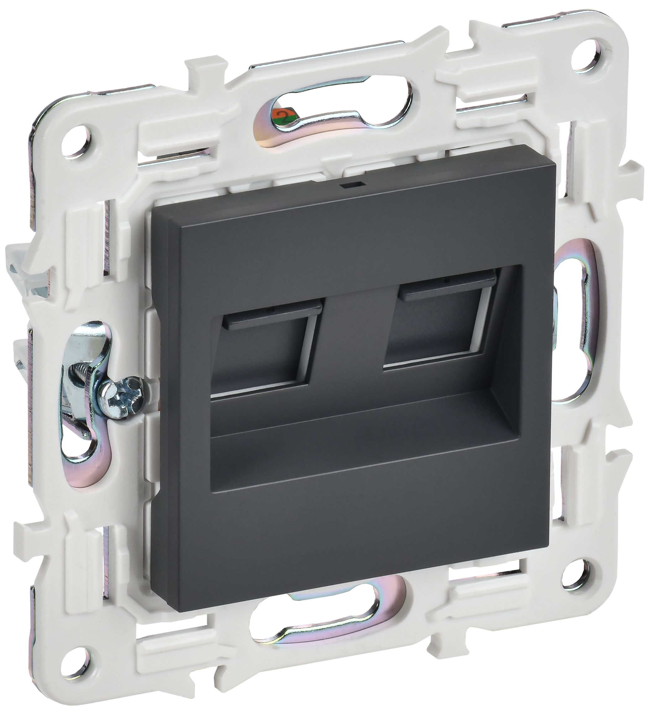 IEK SKANDY Титан Розетка компьютерная двойная RJ45 кат.5E SK-K03T фото