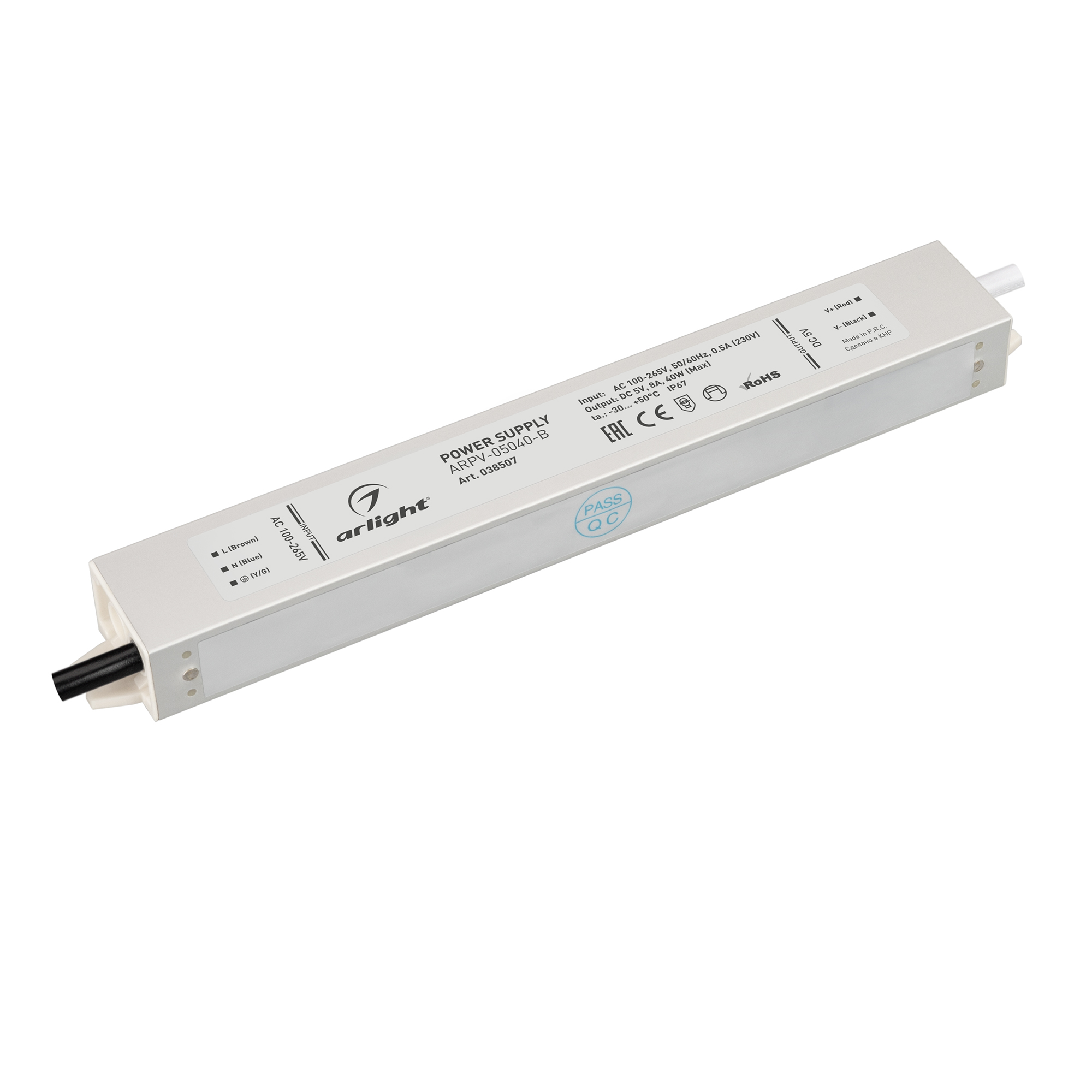 Arlight Блок питания ARPV-05040-B (5V, 8.0A, 40W) (IP67 Металл, 3 года) фото