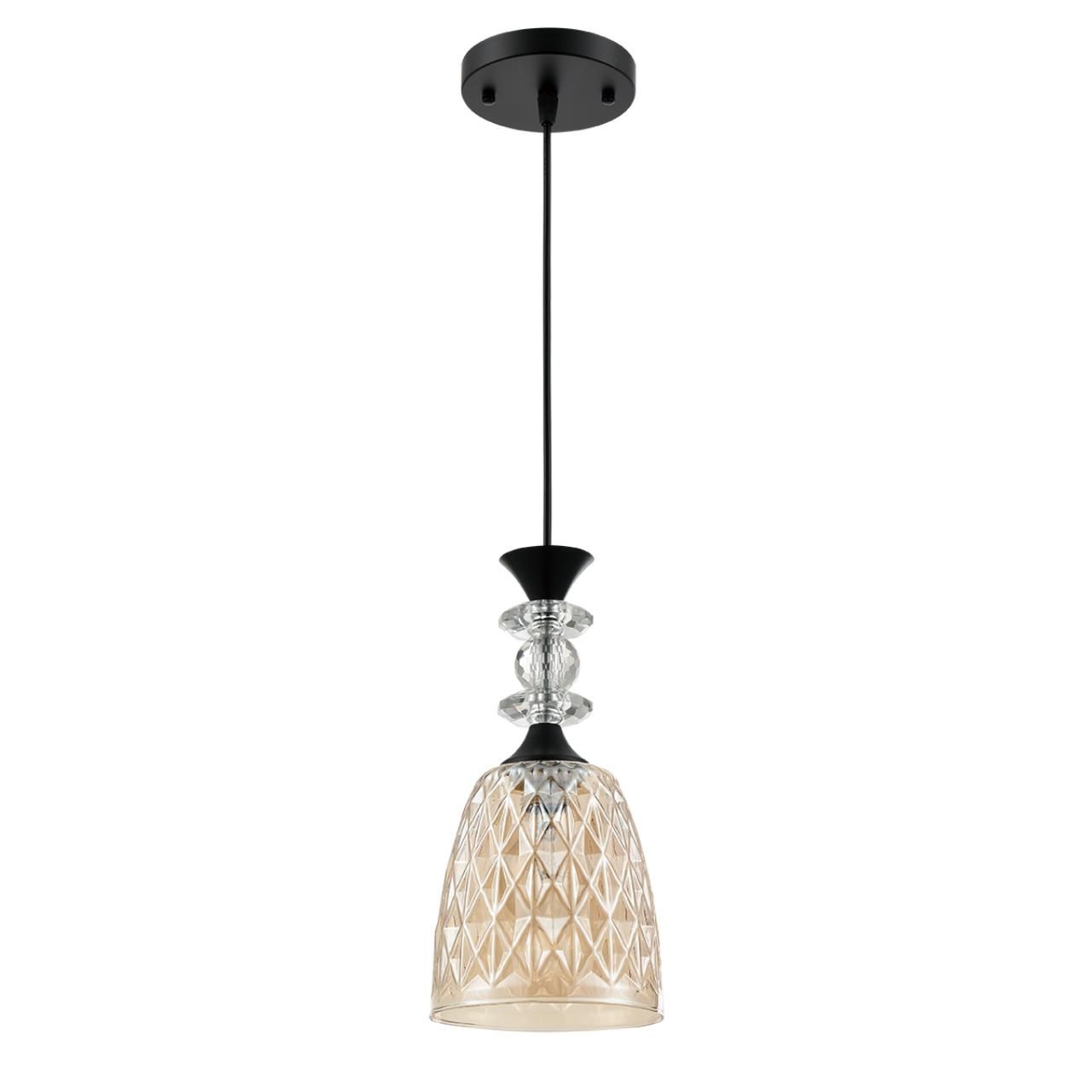 Lumion 8056/1A SUSPENTIONI LN25 311 черный/амбер металл/стекло Подвесной светильник E27 1*60W 220V ELENIKA фото