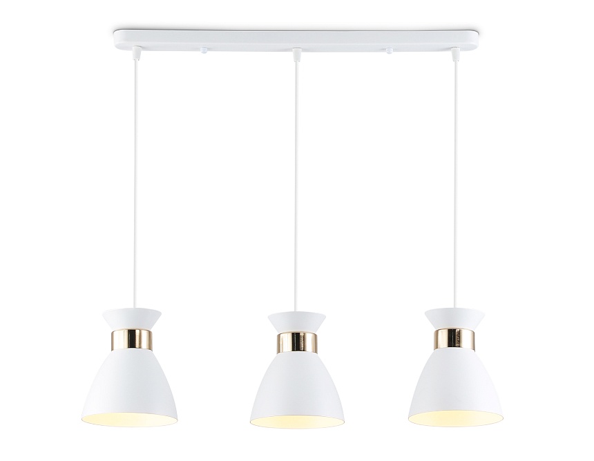 Ambrella Светильник подвесной TR8466/3 WH/FGD белый/золото E27/3 max 60W 550*135*1000 фото