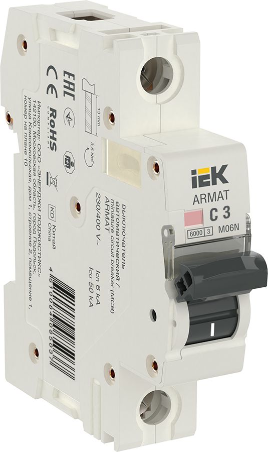 IEK ARMAT Автоматический выключатель M06N 1P C 3А фото