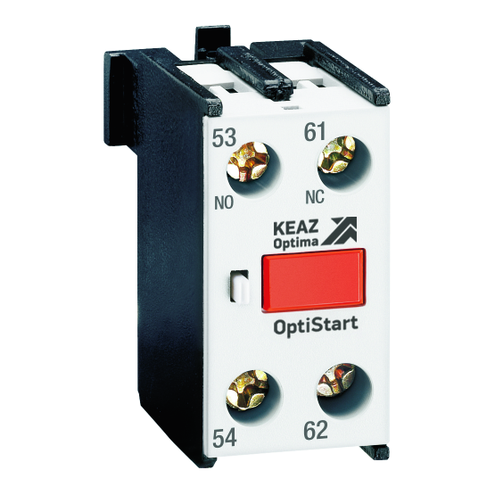 КЭАЗ Блок контактный OptiStart K-FX-101111 фронтальный 1НО с опереж.+1НЗ с запазд. для F-09..(A)F-150 и FR. фото