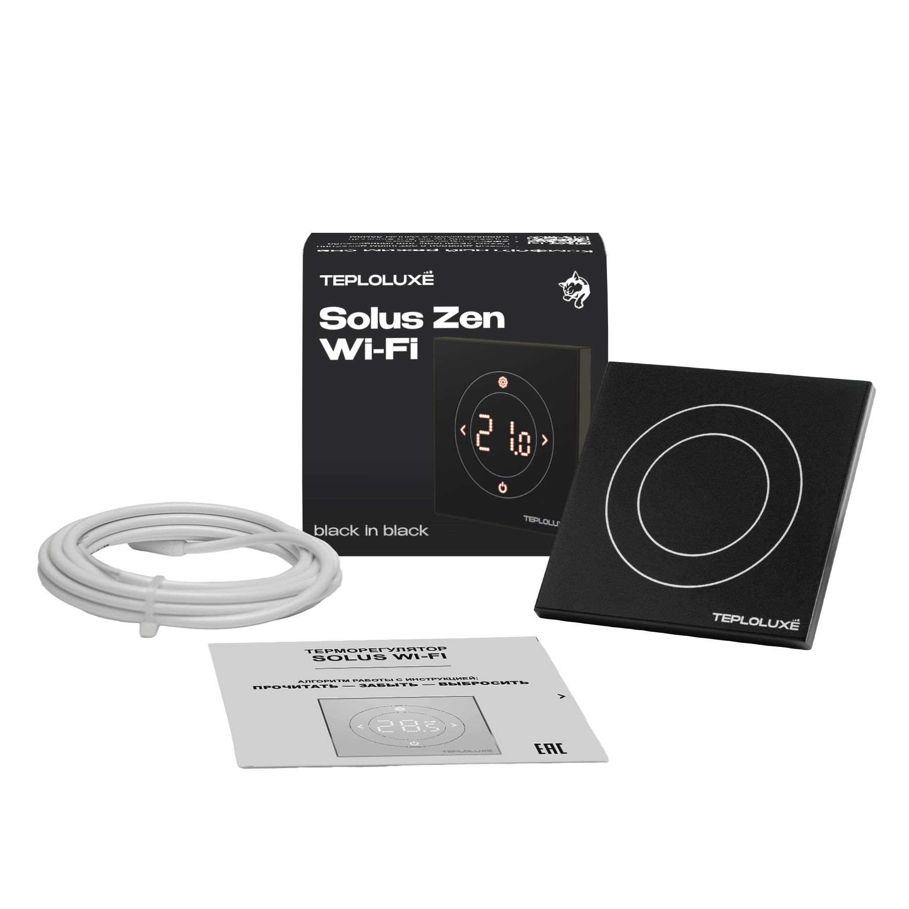 Теплолюкс Терморегулятор электронный Solus Zen Wi-Fi черный/черный фото