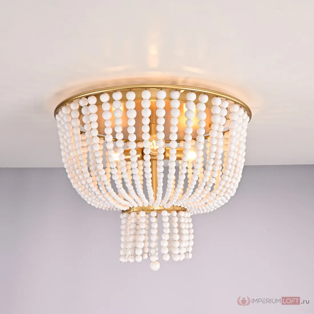 ImperiumLoft Люстра JACQUELINE CLEAR FLUSH-MOUNT brass фото