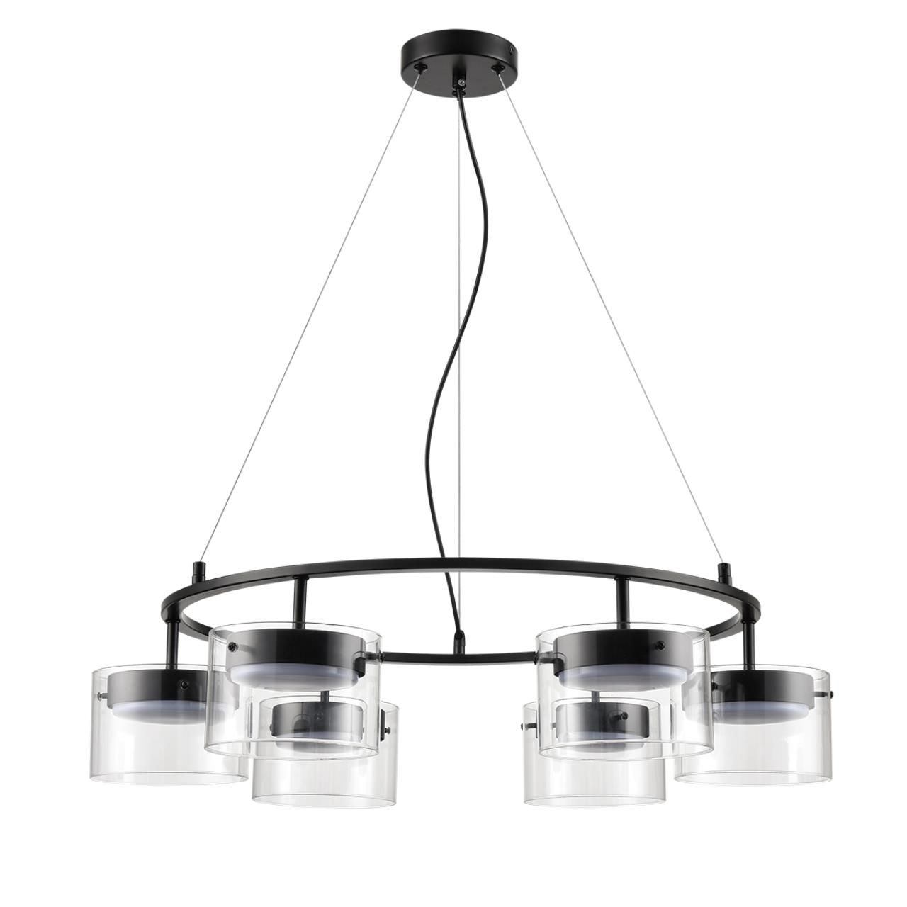 Lumion 8232/6 COMFI черный/прозрачный, металл/стекло Светильник подвесной LED GX70 6*10W 220V NATALINA фото