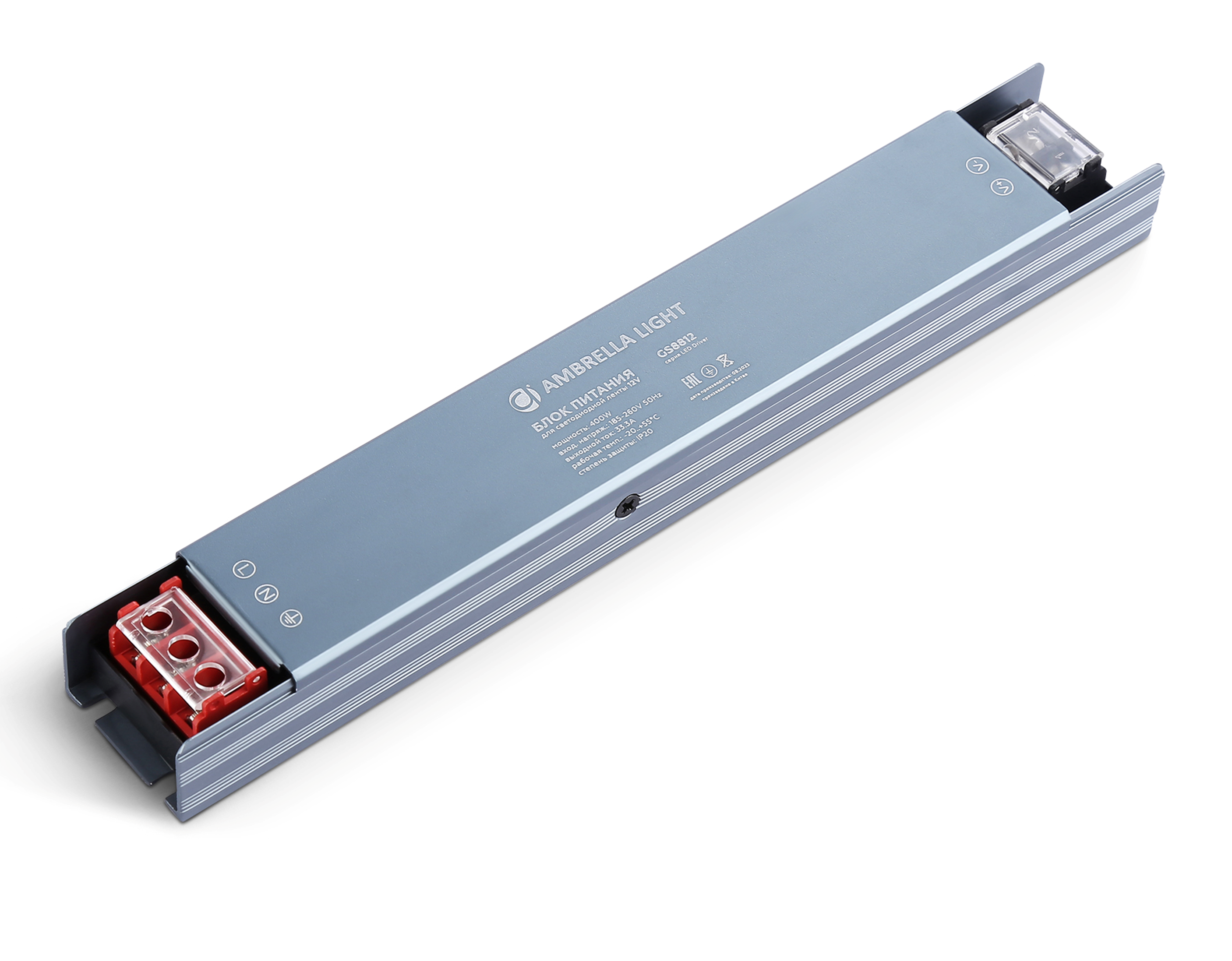 Ambrella Блок питания для светодиодной ленты 12V 400W 33.3A IP20 185-260V 235*35*22 GS8812 фото