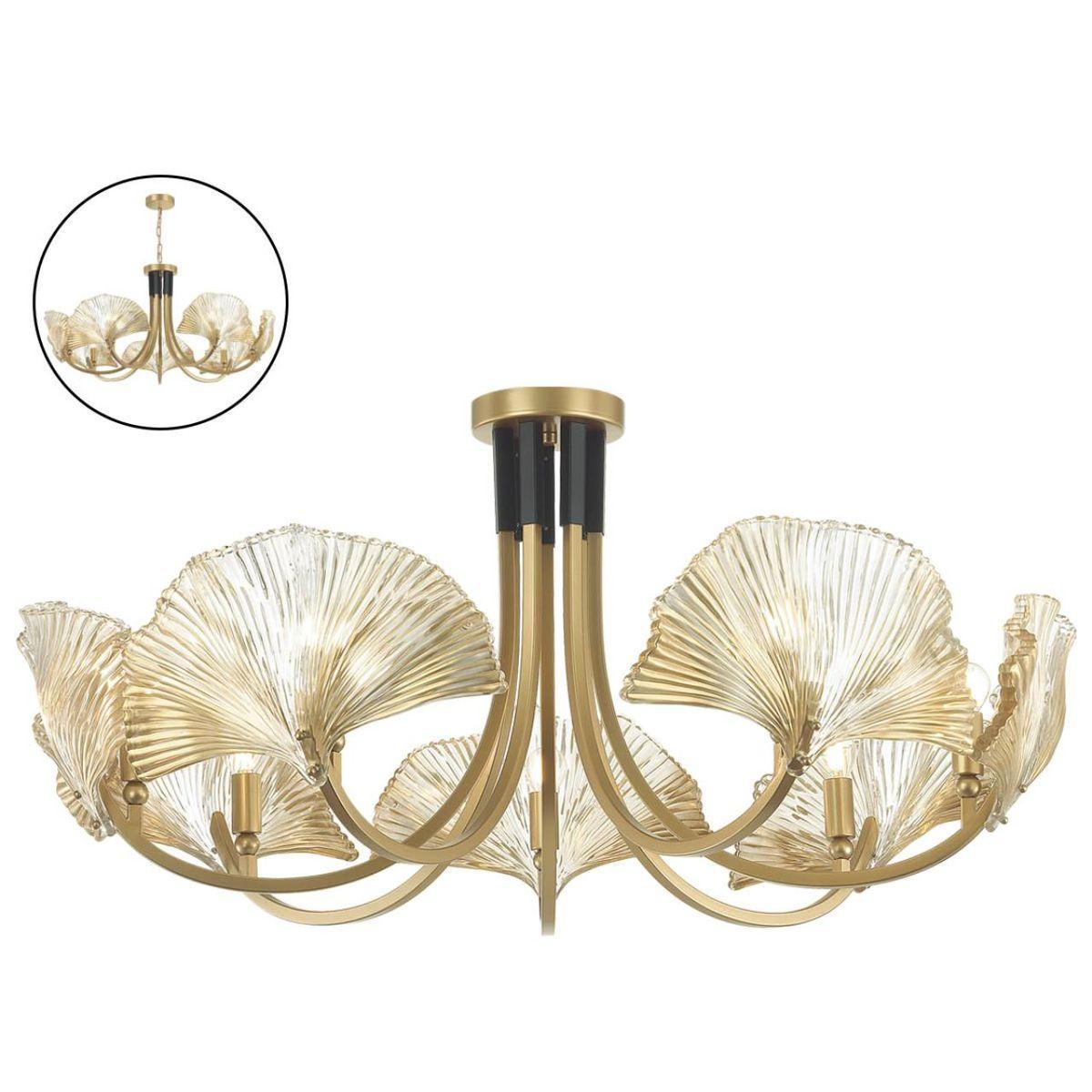 Odeon Light 4870/7 HALL ODL_EX22 13 золотой/черный/стекло Люстра E14 7*40W VENTAGLIO фото