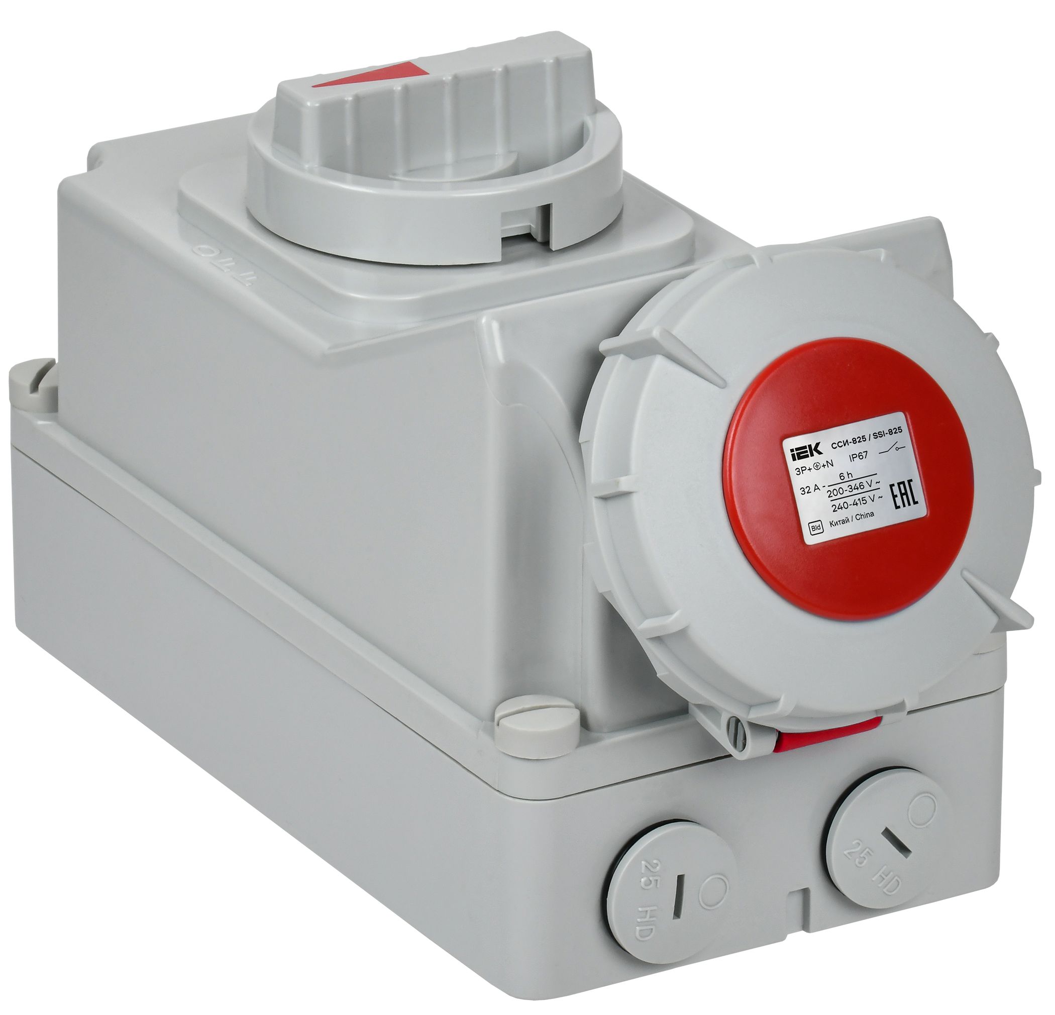 IEK Розетка с мех. блок. ССИ-825 32А-6ч 380В 3P+PE+N IP67 фото