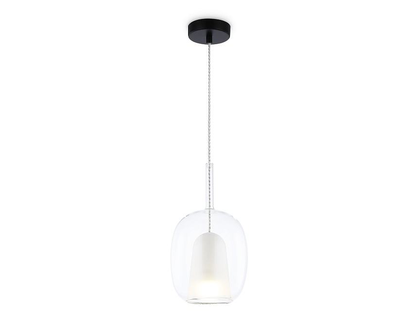 Ambrella Светильник подвесной LH11121 BK/WH/CL черный/белый/прозрачный E27 max 60W D175*310 фото