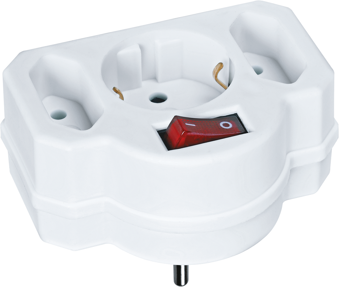 Разветвитель Navigator NAD-3-R2F-WH 3 гн. (в ряд) 1гн с/з 2гн б/з (100/1/1)