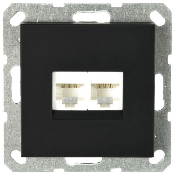 Jasmart G Черный матовый Розетка RJ45 2-ая, 6 категория фото
