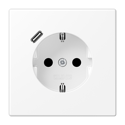 JUNG LS 990 Белый матовый Розетка с USB-зарядным устройством, тип С, SCHUKO фото