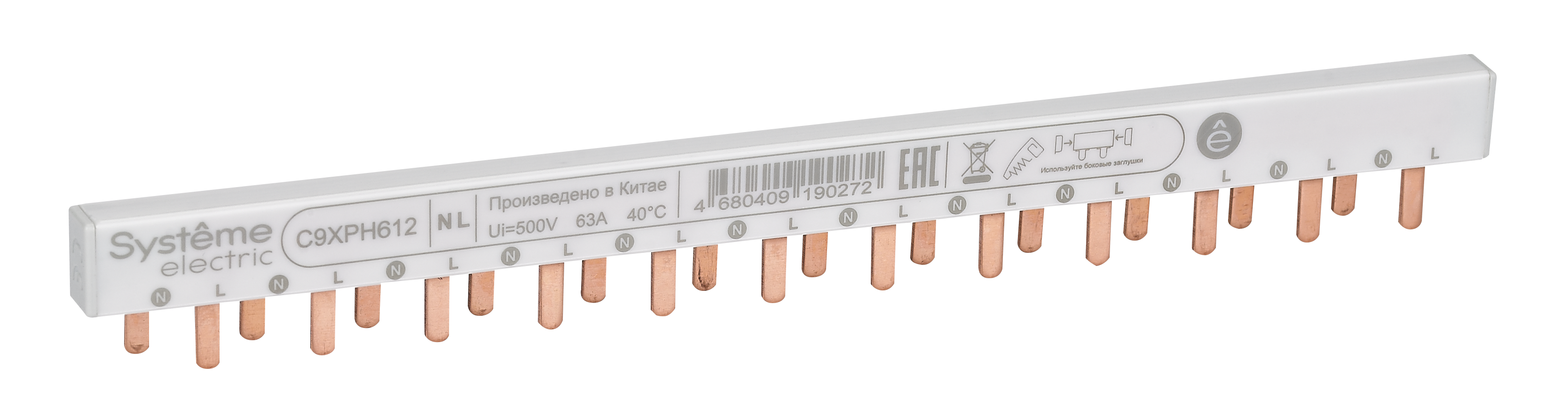 Systeme Electric Шинка Греб. 1P+N (NL1) 9мм 12мод 63А фото