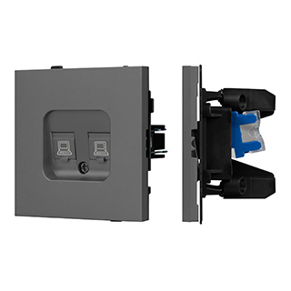 Arlight Механизм компьютерной розетки двойной SCT-TENDO-MPC2-SFPL-GR (RJ-45, CAT6) (-) фото