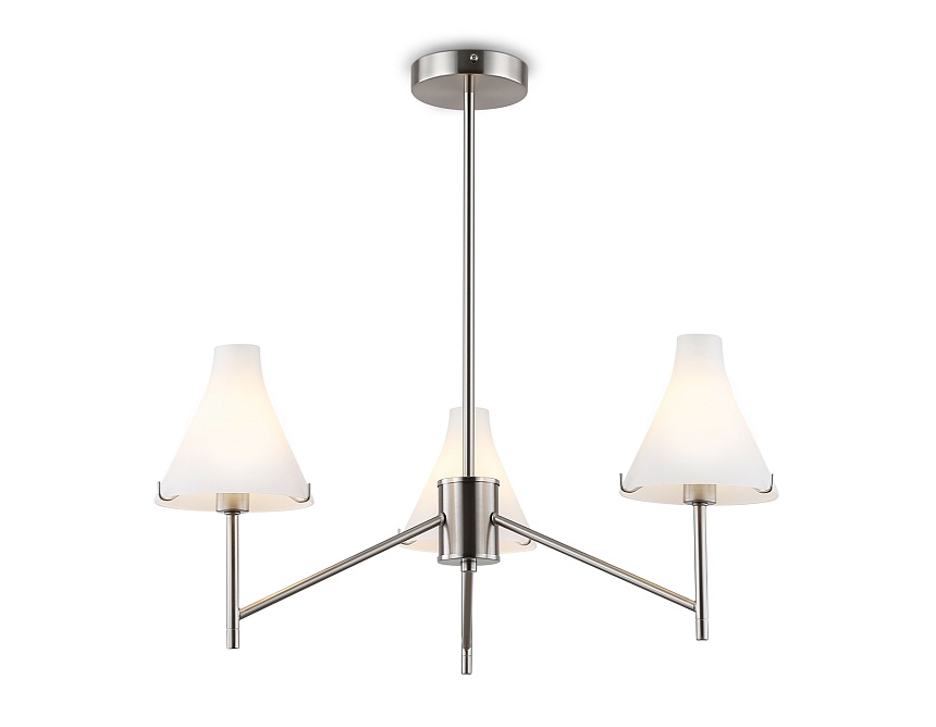 Ambrella Светильник подвесной LH57121/3 SN/FR никель/белый матовый E14/3 max 40W D650*590 фото
