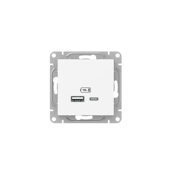 EKF Механизм розетки USB-A+С, белый Эпика фото