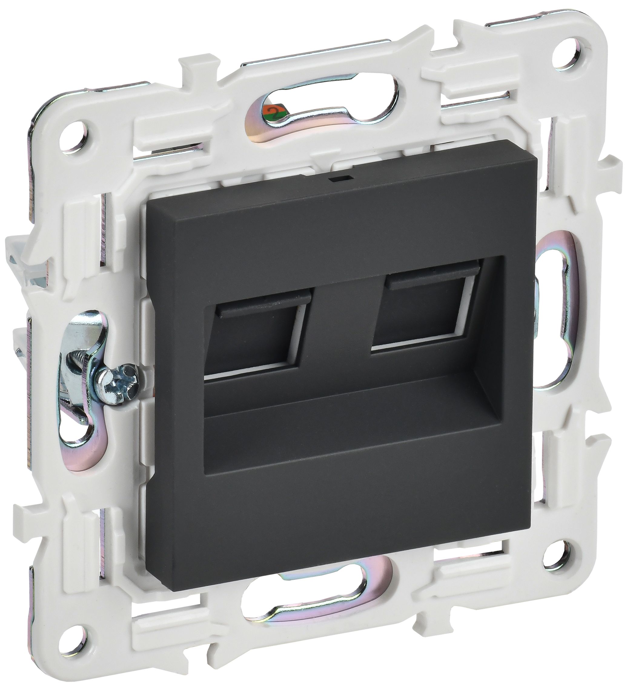 IEK SKANDY Графит Розетка компьютерная двойная RJ45 кат.5E SK-K03G фото