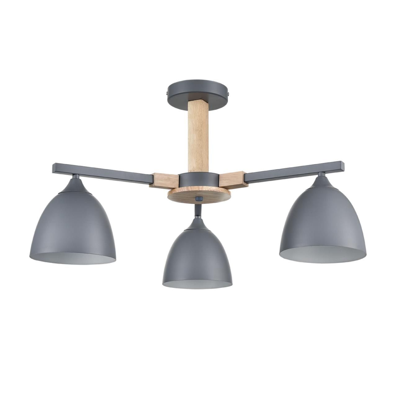 Lumion 8096/3C MODERNI LN25 серый/серый металл, дерево/металл Люстра потолочная Е27 3*60W 220V COLANGE фото