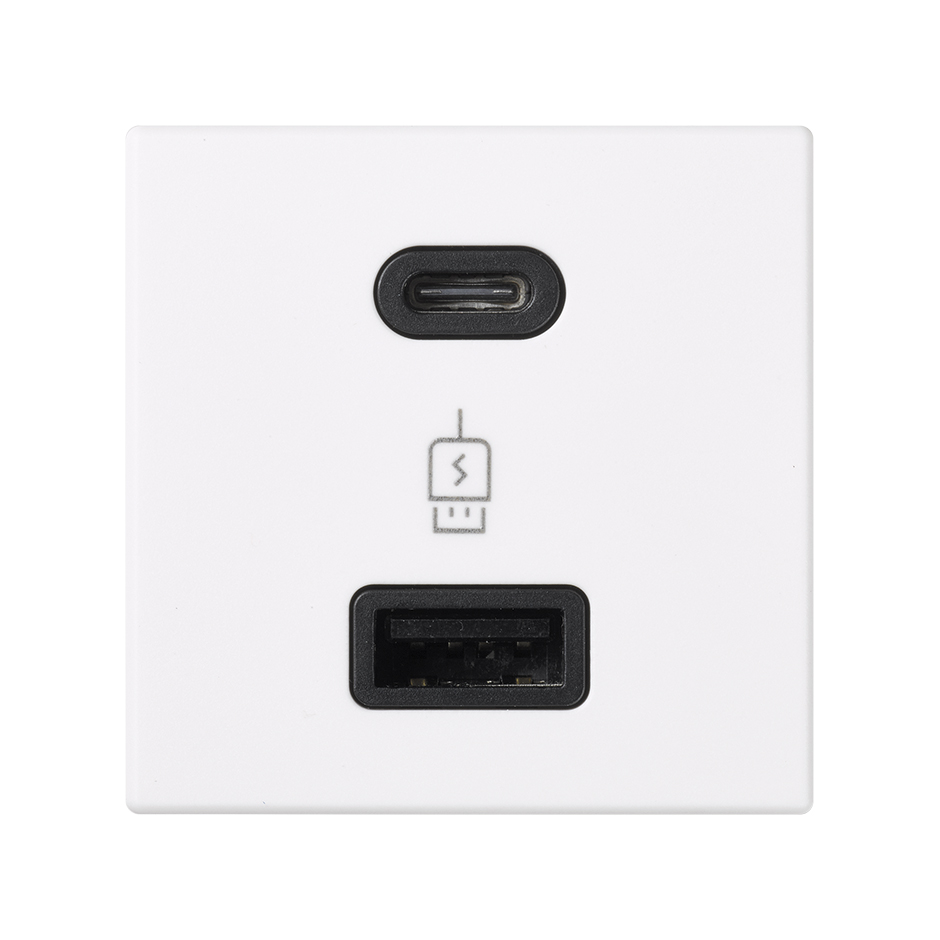 Simon Connect Белый Зарядное устройство USB A+C 18W, 230В~ K45 фото