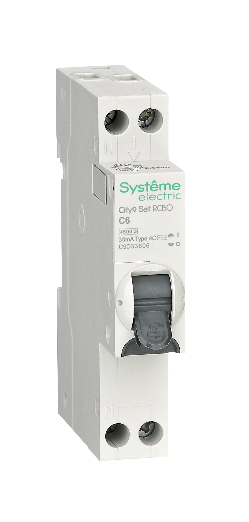 Systeme Electric City9 АВДТ 1П+Н C6 4500A 30мА AC 18мм фото