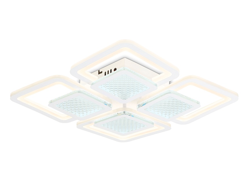 Ambrella Светильник потолочный светодиодный с пультом FA4283/4+4 WH белый 100W 3000K+6400K/4200K/6400K+3000K 435*435*70 (ПДУ ИК) фото