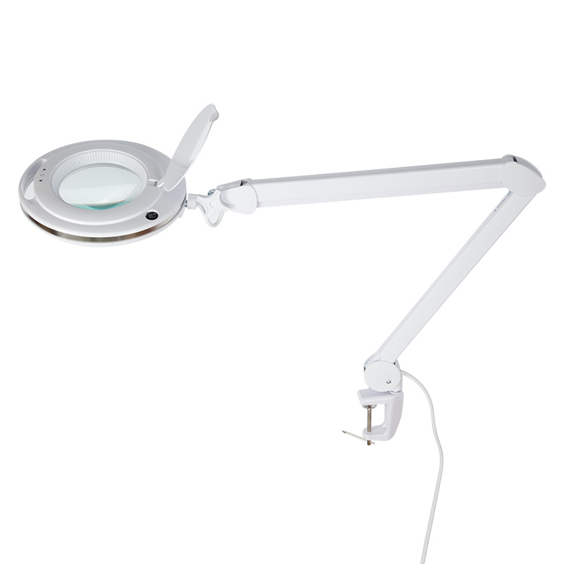 REXANT Лупа на струбцине круглая 3D с подсветкой 60LED, сенсорный регулятор яркости, белая. фото