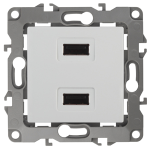 ЭРА 12-4110-01 Устройство зарядное USB, 230В/5В-2100мА, IP20, Эра12, белый (6/60/1440) фото