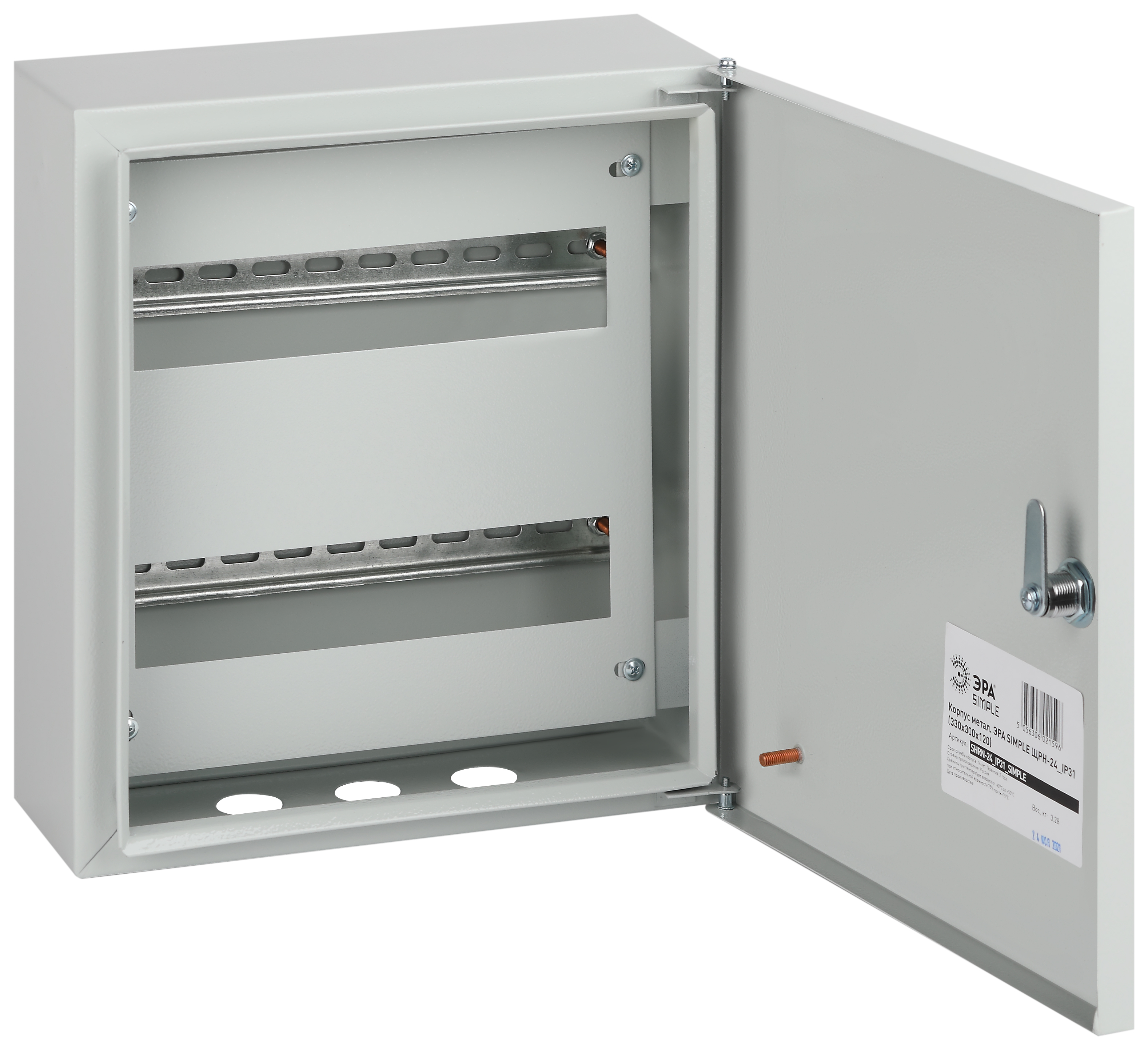 ЭРА Корпус металлический навесной SIMPLE ЩРН-24 (330х300х120) IP31 УХЛ3 серый фото