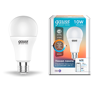 Gauss Лампа Smart Home A60 10W 1055lm 2700-6500К E27 изм.цвет.темп.+диммирование LED фото
