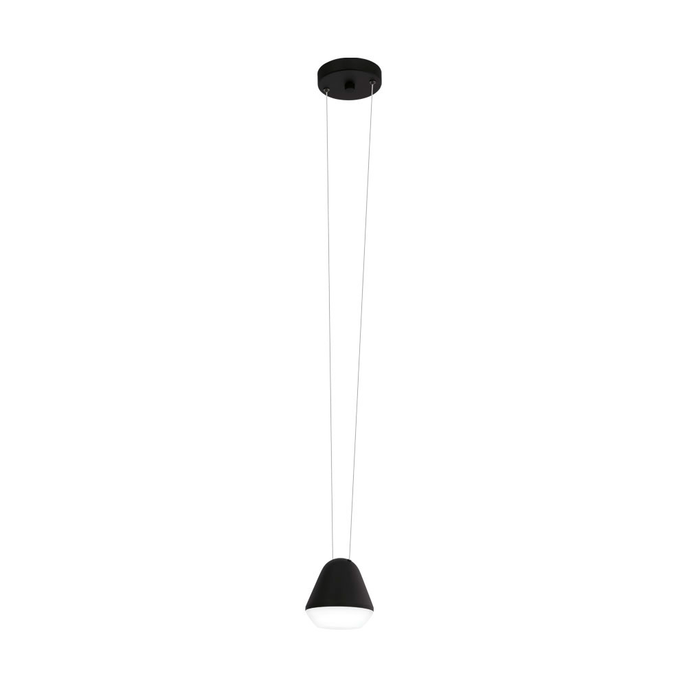 Eglo 99033 Светодиодный подвес PALBIETA, 1x3W(GU10-LED), сталь, черный/пластик, прозрачный, сатиновый фото