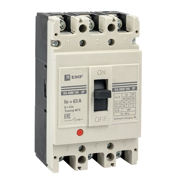 EKF Выключатель автоматический в литом корпусе ВА-99М 100/100А 4P 5In 35кА с термомагнитным расцепителем фото
