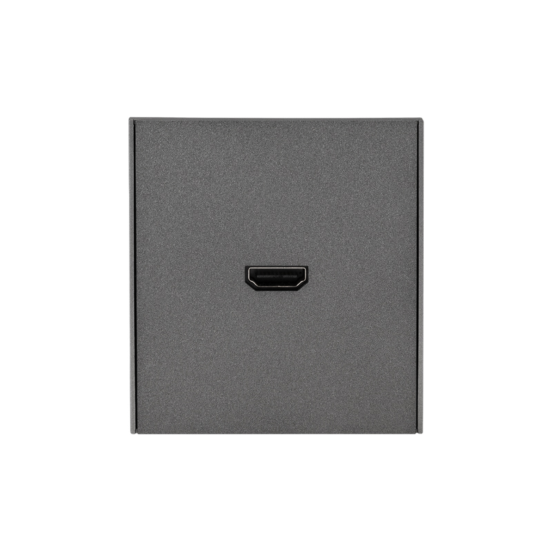 KRANZ STRONG Розетка HDMI с/у графит , с 1-пост. рамкой фото