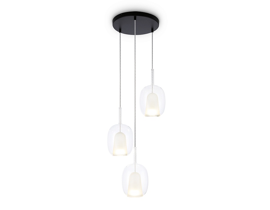 Ambrella Светильник подвесной LH11151/3 BK/WH/CL черный/белый/прозрачный E27*3 max 60W D425*1500 фото