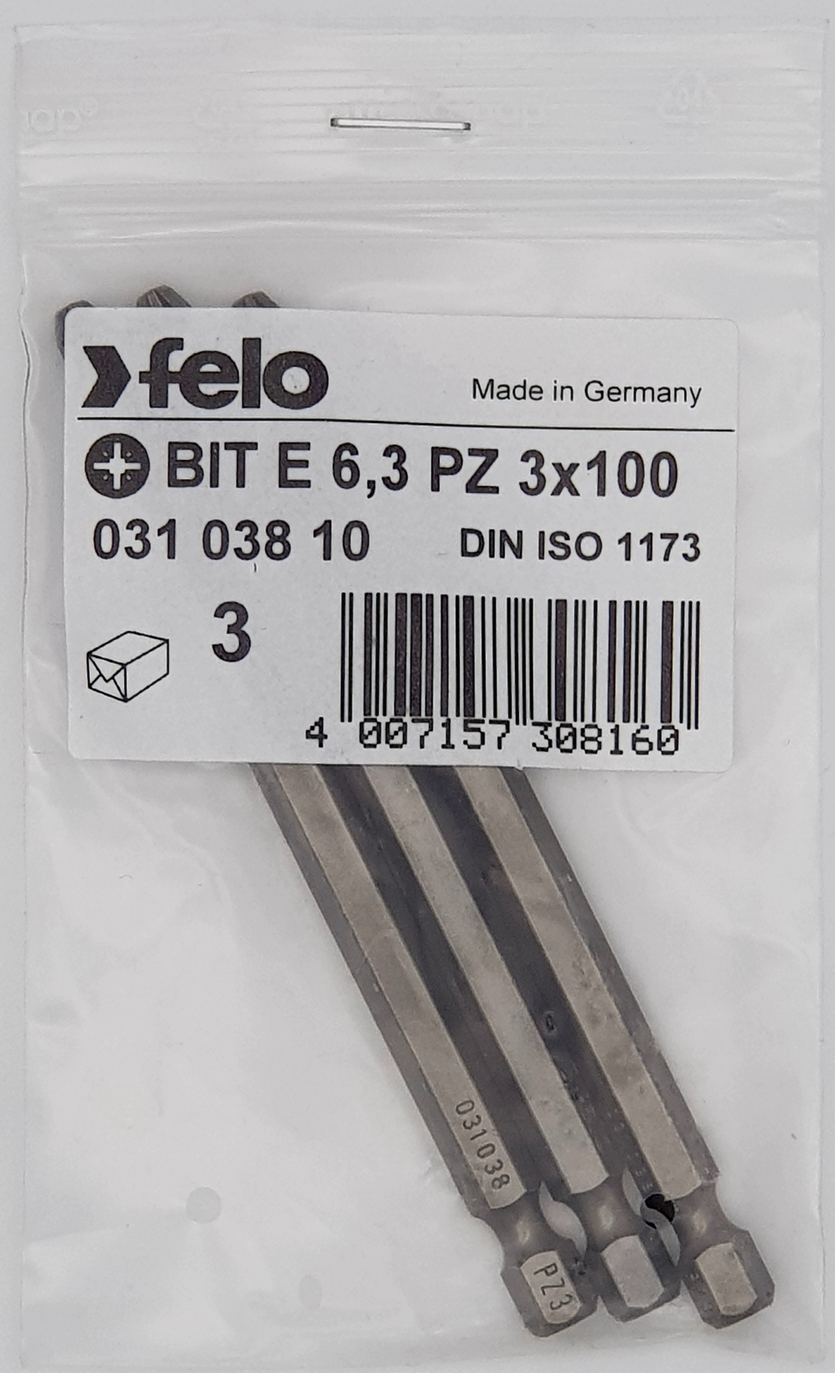 Felo Бита крестовая серия Industrial PZ 3X100, 3 шт 03103810 фото