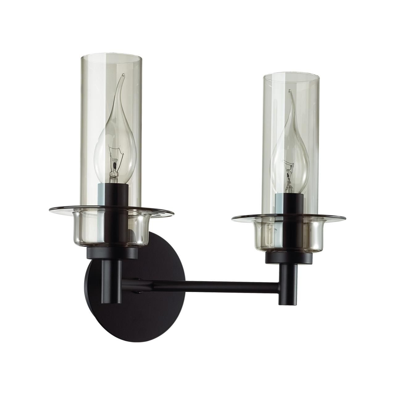 Lumion 6555/2W CLASSI LN24 черный/дымчатый/металл/стекло Бра E14 2*40W 220V MADONNA фото