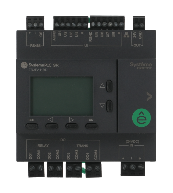 Systeme Electric Интеллектуальное реле SR2, 24 VDC, дисплей, 8 UI (AI, DI), 4 DO (реле), 1xRS485, 1xRJ45 фото