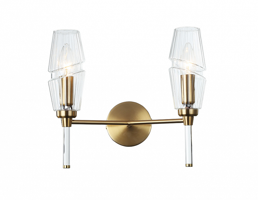 Ambrella Светильник настенный LH55206/2 BS/CL латунь/прозрачный E14*2 max 40W 330*170*280 фото
