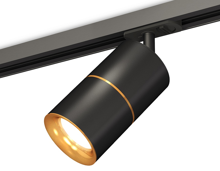 Ambrella Комплект трекового светильника XT7402031 SBK/PYG черный песок/золото желтое полированное MR16 GU5.3 (A2537, C7402, A2072, C7402, N7014) фото