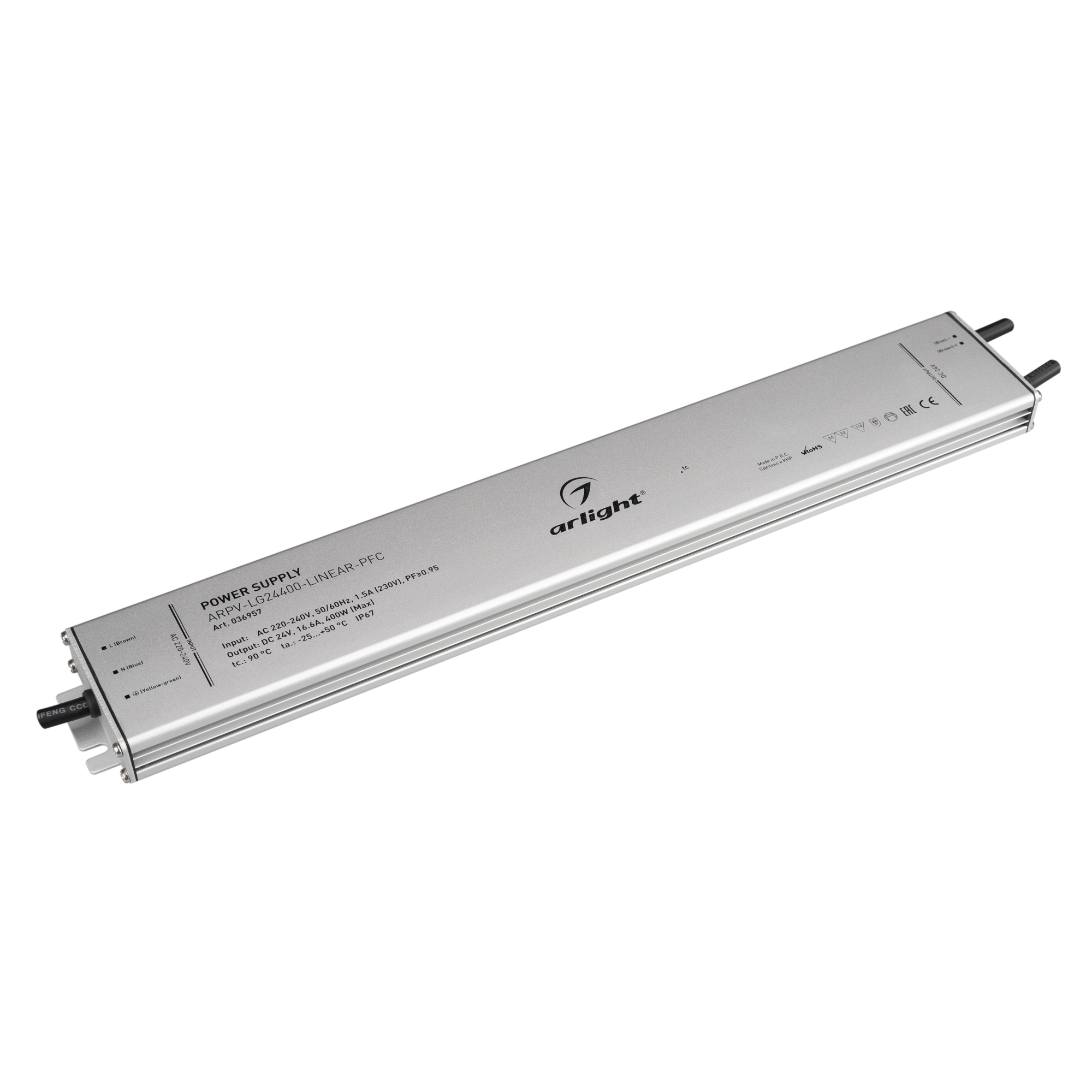 Arlight Блок питания ARPV-LG24400-LINEAR-PFC (24V, 16.6A, 400W) (IP67 Металл, 5 лет) фото