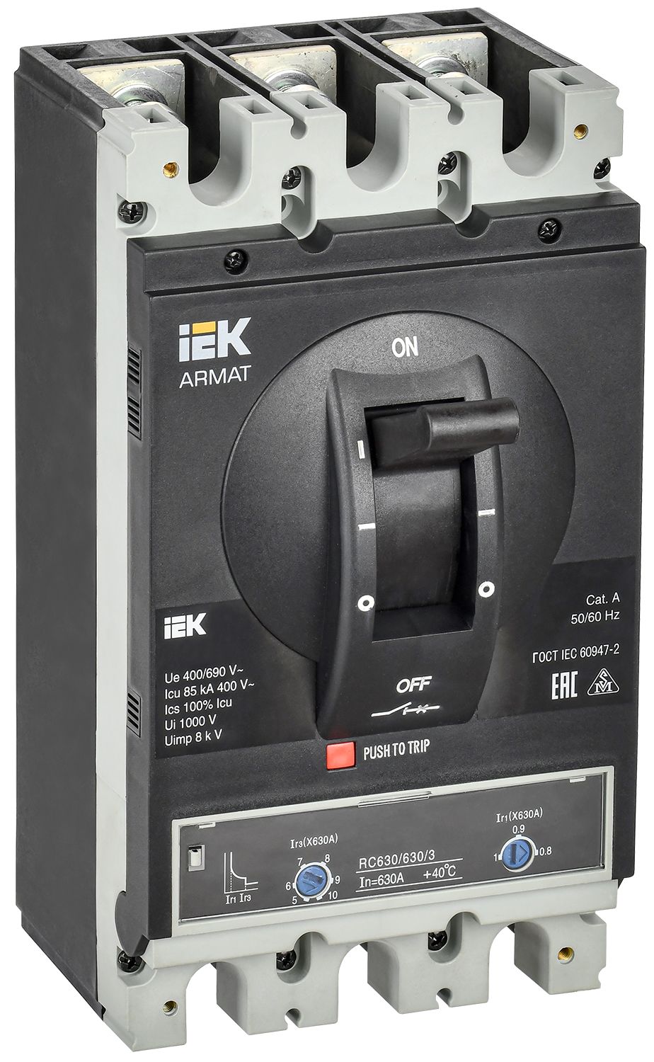 IEK ARMAT Автоматический выключатель в литом корпусе 3P I 85кА 630А ТМ рег. фото