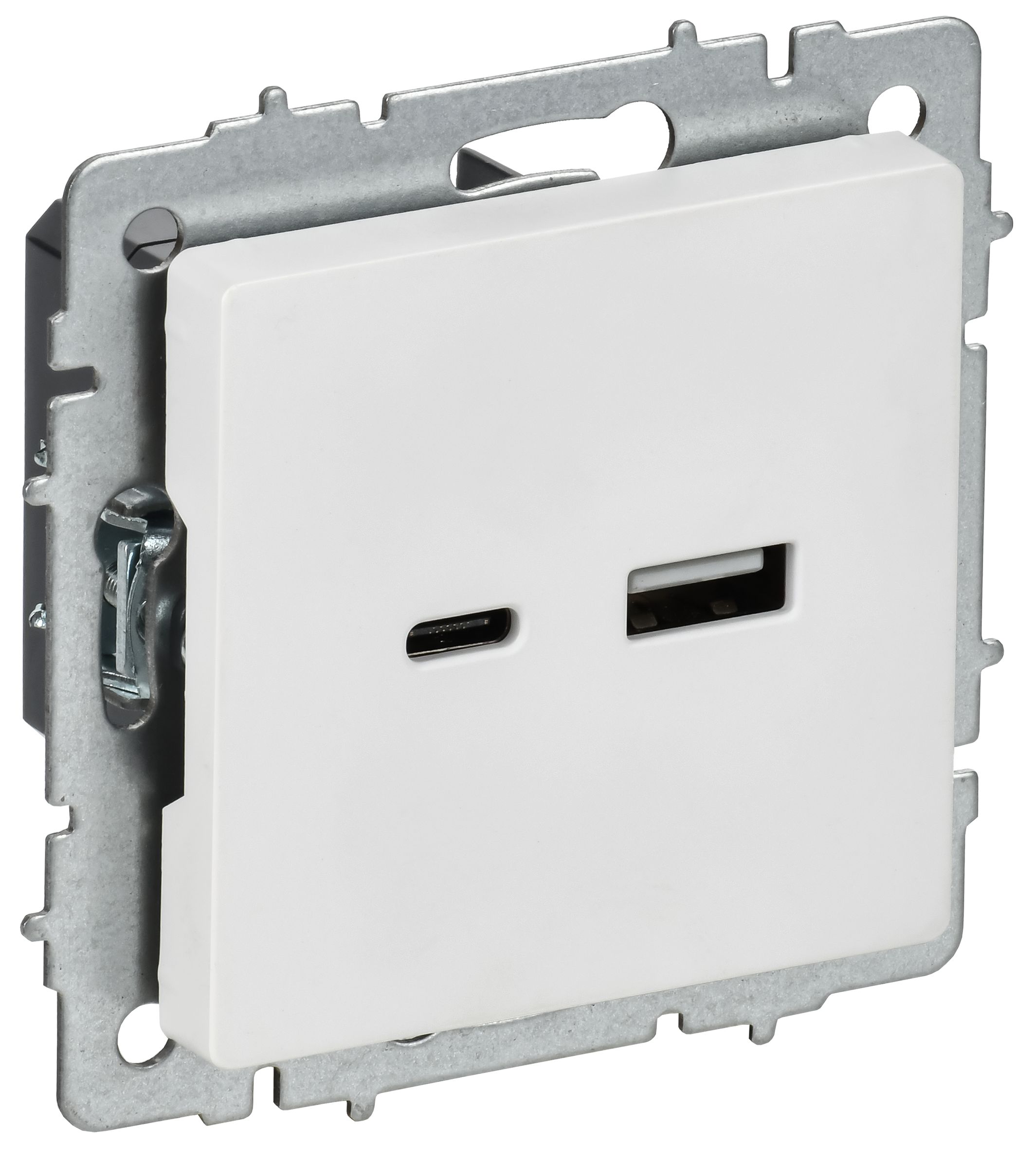 IEK BRITE Роз. USB A+C 18Вт РЮ11-1-БрАБ а/б фото